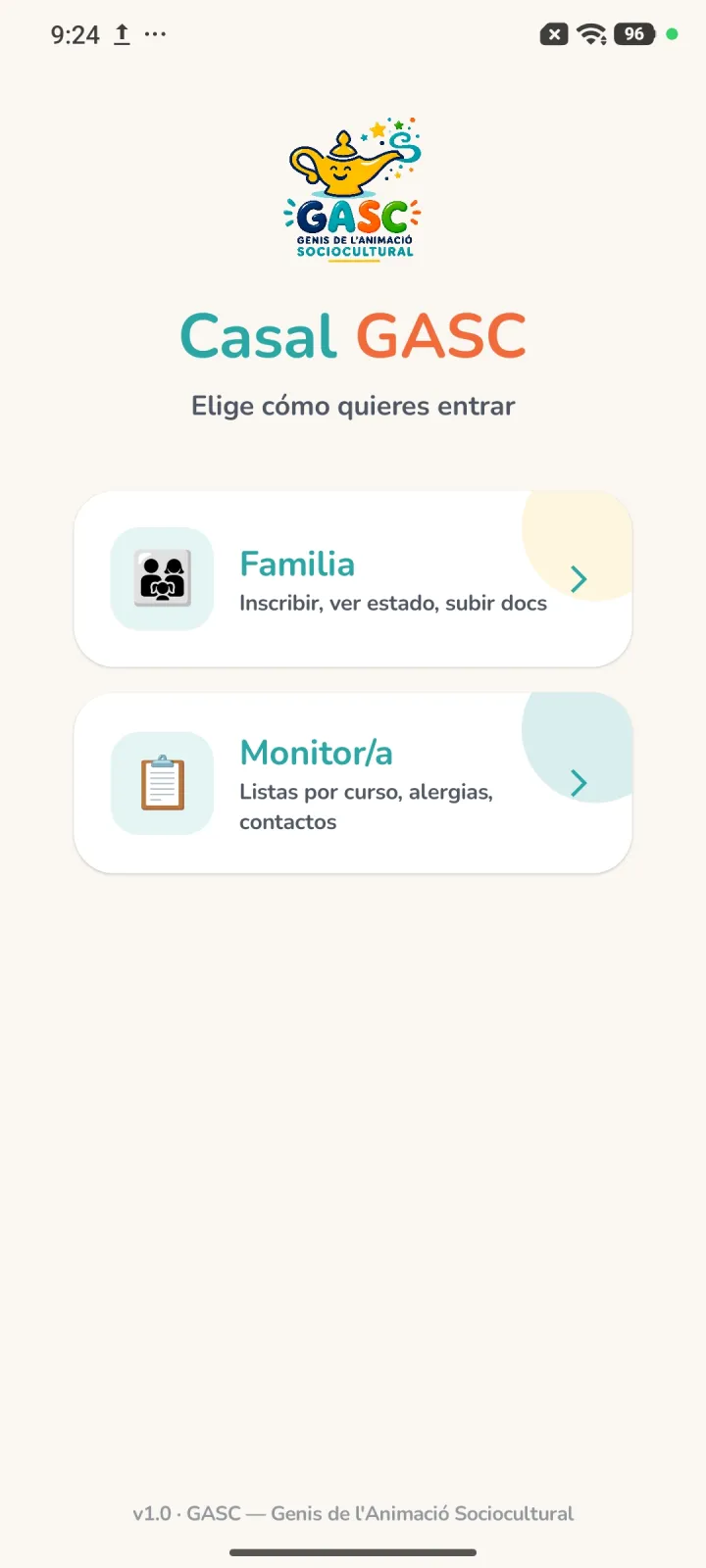 Casal GASC — app móvil