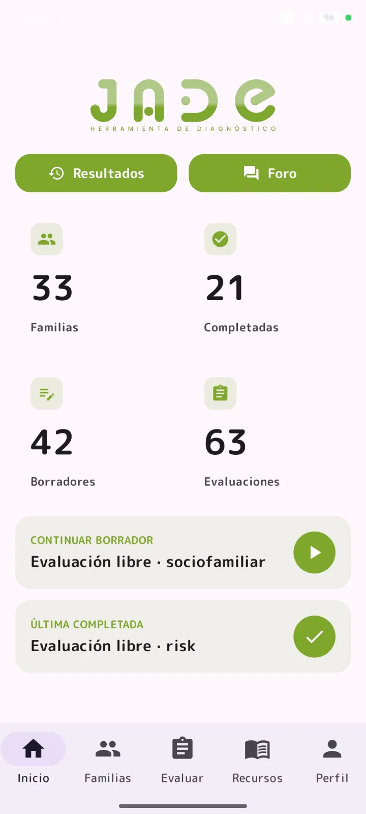 JADE — app móvil